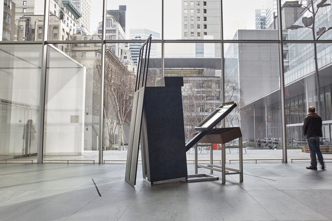 Installation view of the collection galleries at The Museum of Modern Art, New York. Siah Armajani's "Elements Number 30, 1990"<br>